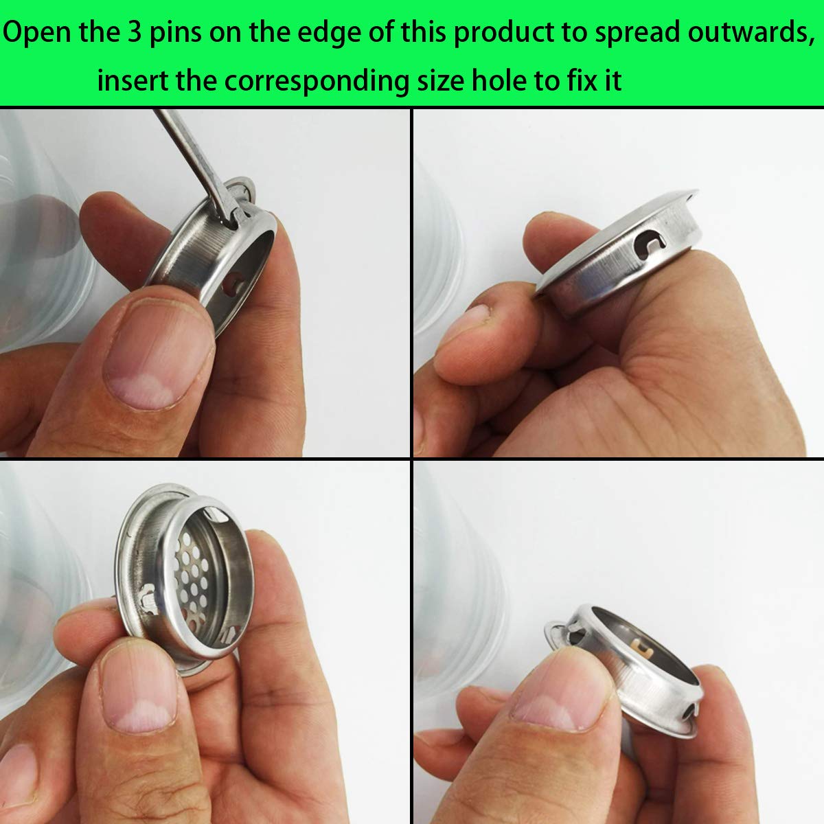 Grila de ventilatie din inox, 53 mm, rotundă, 12 buc. - imagine 6