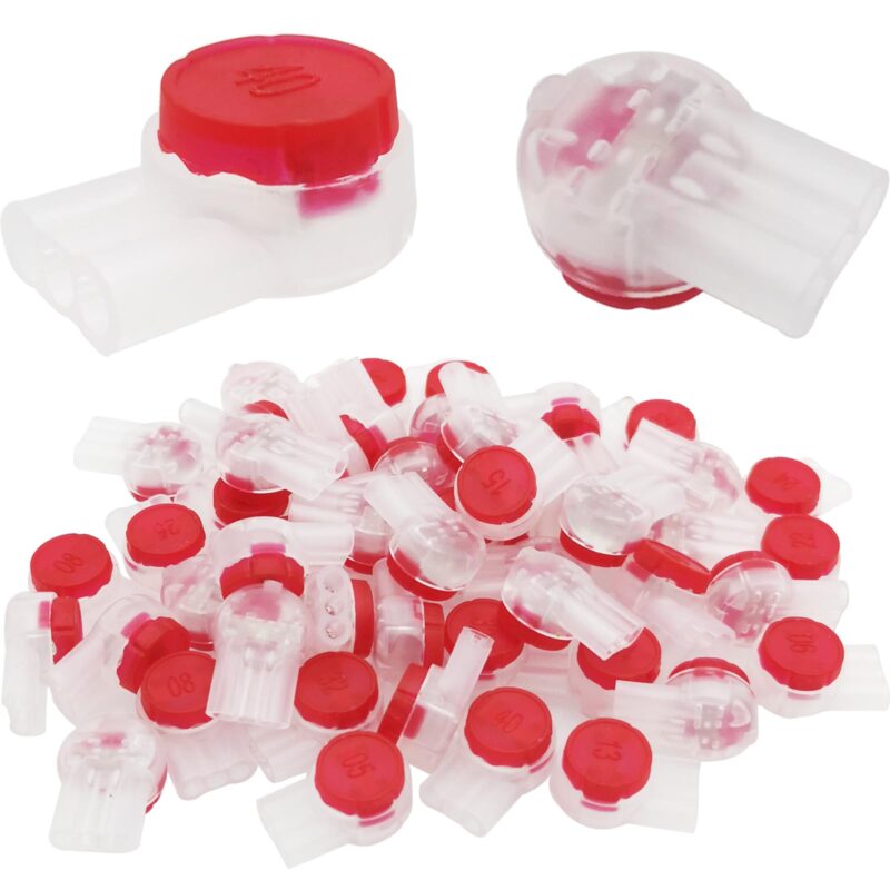 Conector pentru cablu telefonic cu 3 porturi / 3 fire - 50 buc. rosu UR2