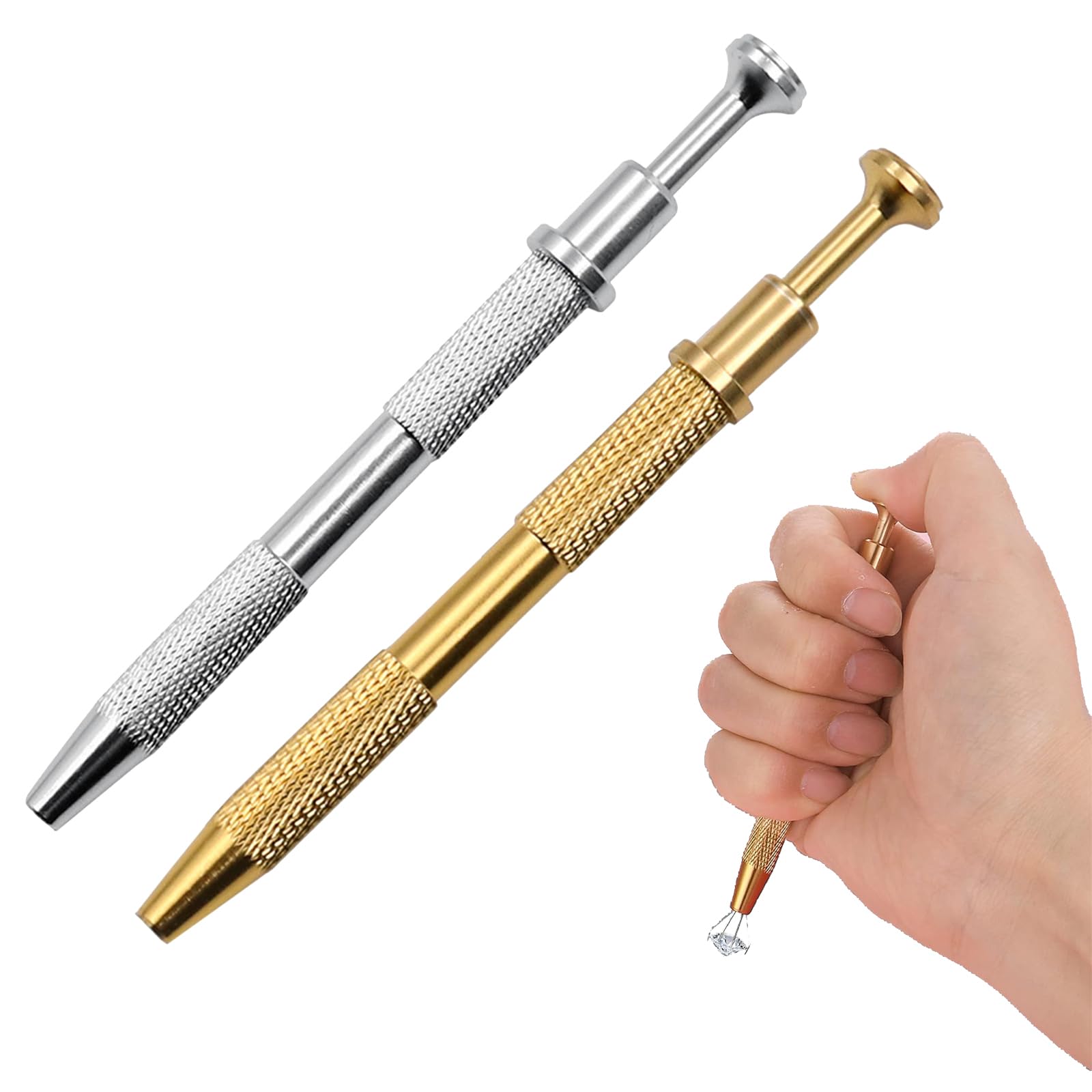 Instrument de prindere bijuterii, bile de piercing, 2 buc (auriu, argintiu)