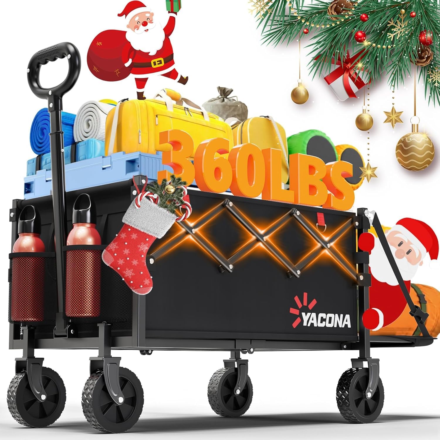 Carucior pliabil, rezistent, cu roti si hayon, capacitate 150 kg, negru - imagine 7