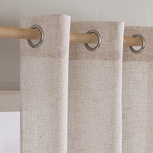 Set 2 perdele opace, cu ocheti, design in, pentru living și dormitor, alb, 200x245 cm