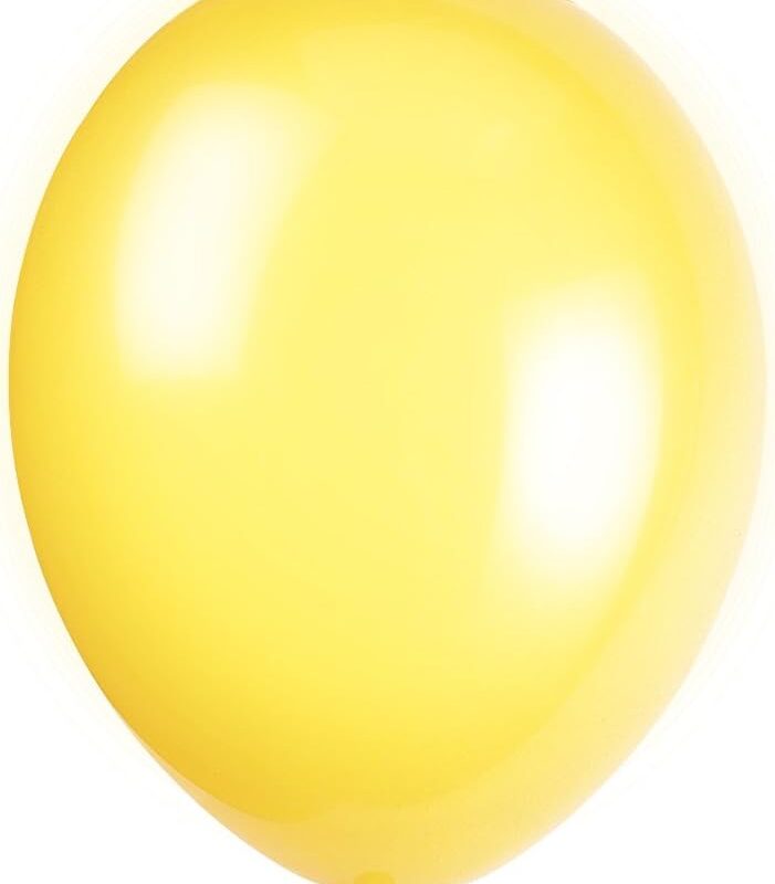 Baloane galbene 30,5 cm, pachet de 50, latex puternic, suporta heliu