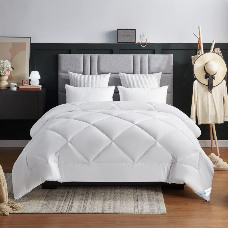 Pilota din microfibra XL, 450 GSM, 200x200 cm, matlasata, moale si pufoasa, alba, 1800 g umplutura