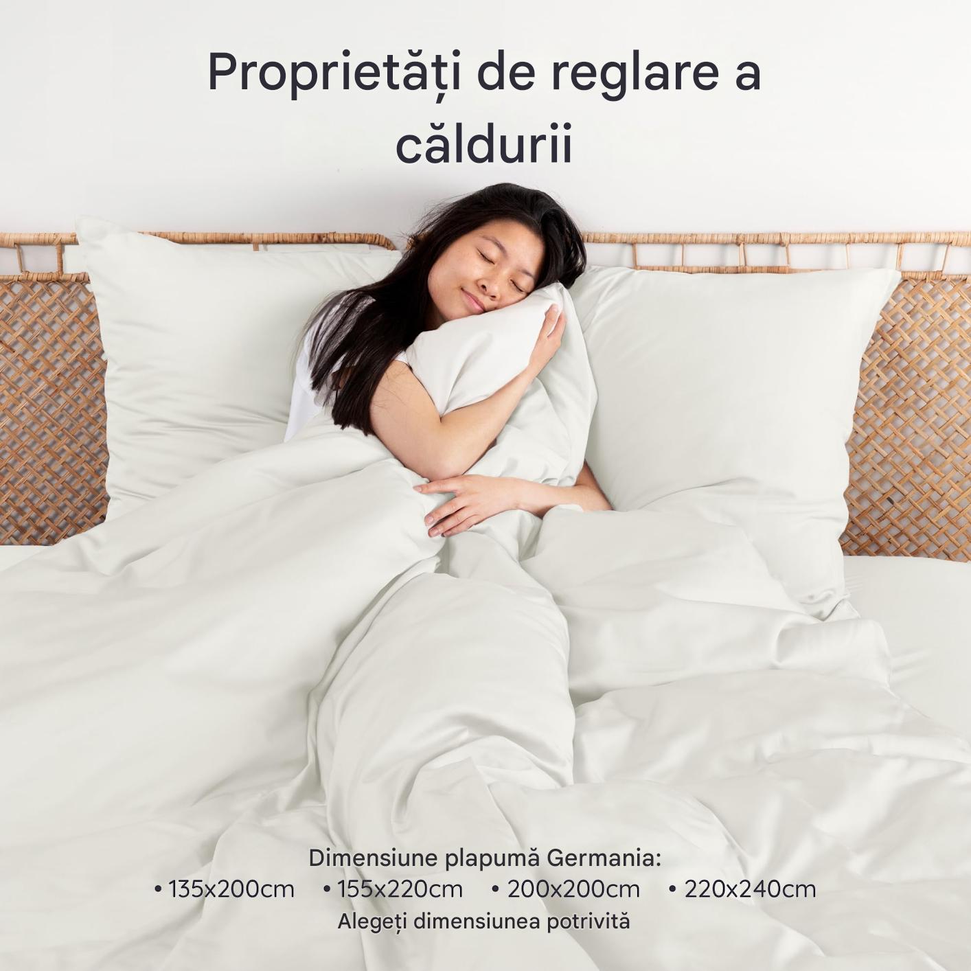 Husa de pilota din bambus, bej, 135x200 cm, moale, sustenabila, anti-acarieni, material respirabil - imagine 4