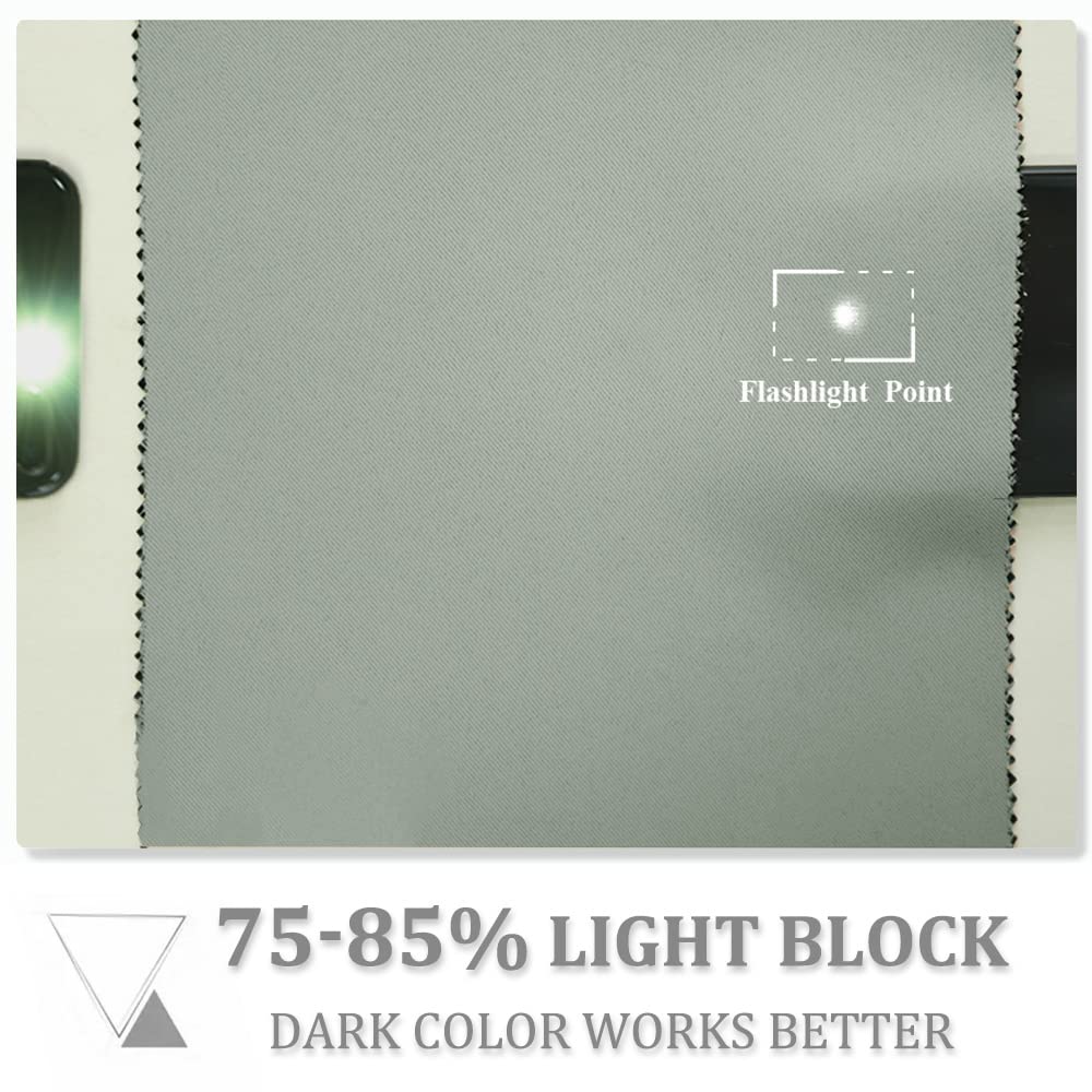 Draperie opaca cu ocheti, protectie termica, 210x140 cm, verde salvie, set 2 buc. - imagine 6