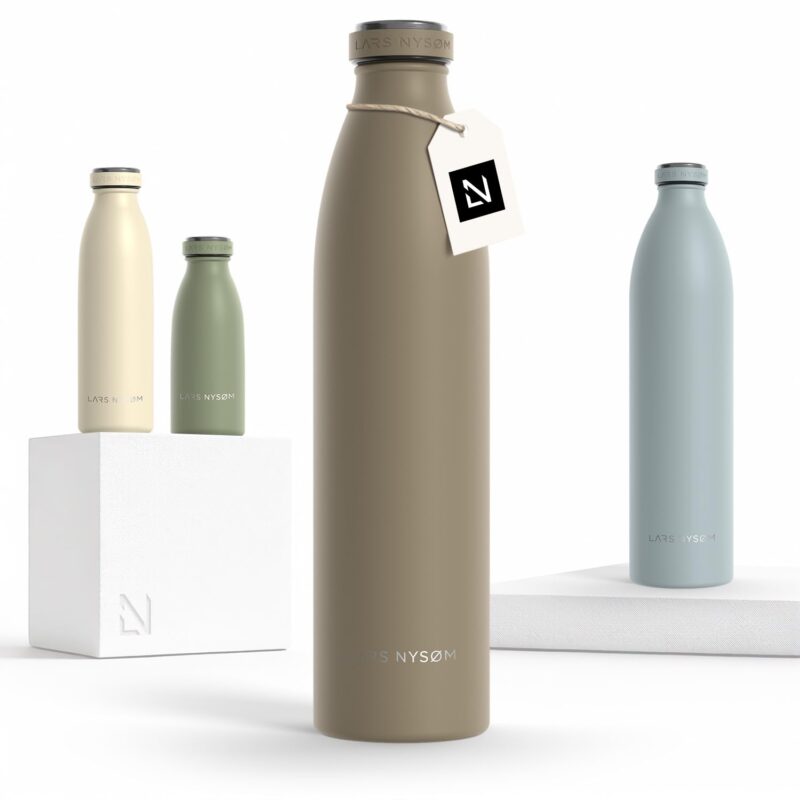 Termos din otel inoxidabil 1000 ml, maro taupe, etans