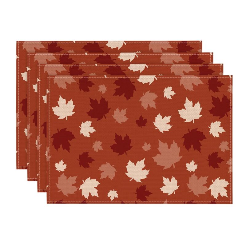 Set de 4 suporturi de masa, model cu frunze de artar, 30x45 cm