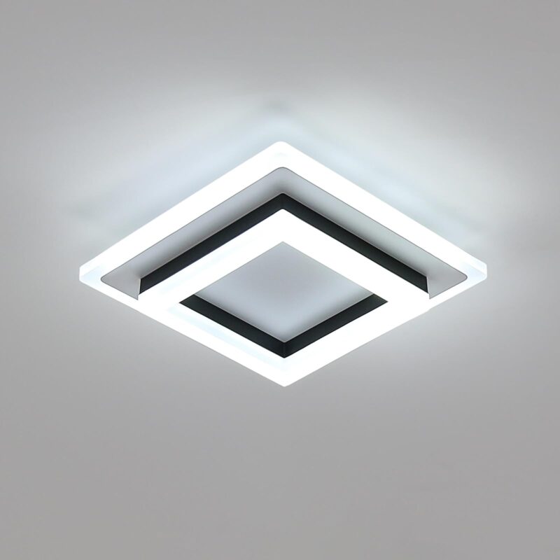 Plafoniera LED, patrata, 30 W, 3375 lm, alb neutru, alba, din acril, 30 cm, inaltime 7 cm