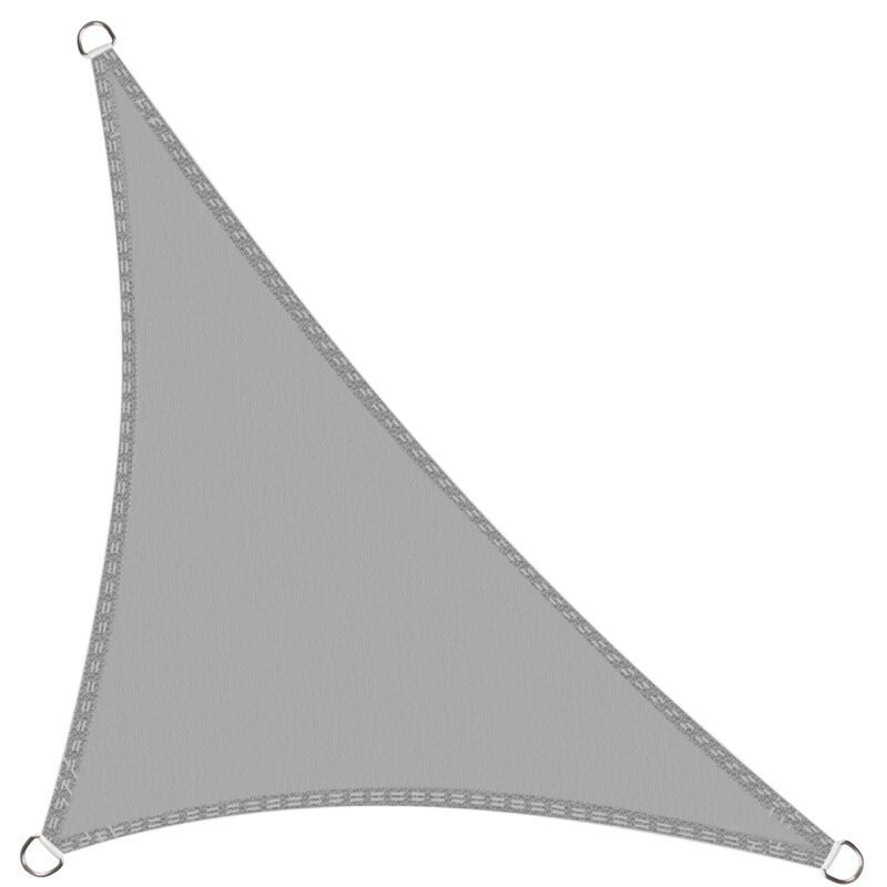 Vela solara triunghiulara LOVE STORY, impermeabila, 4x4x5.65m, poliester, protectie impotriva vantului, protectie UV 95%, gri deschis