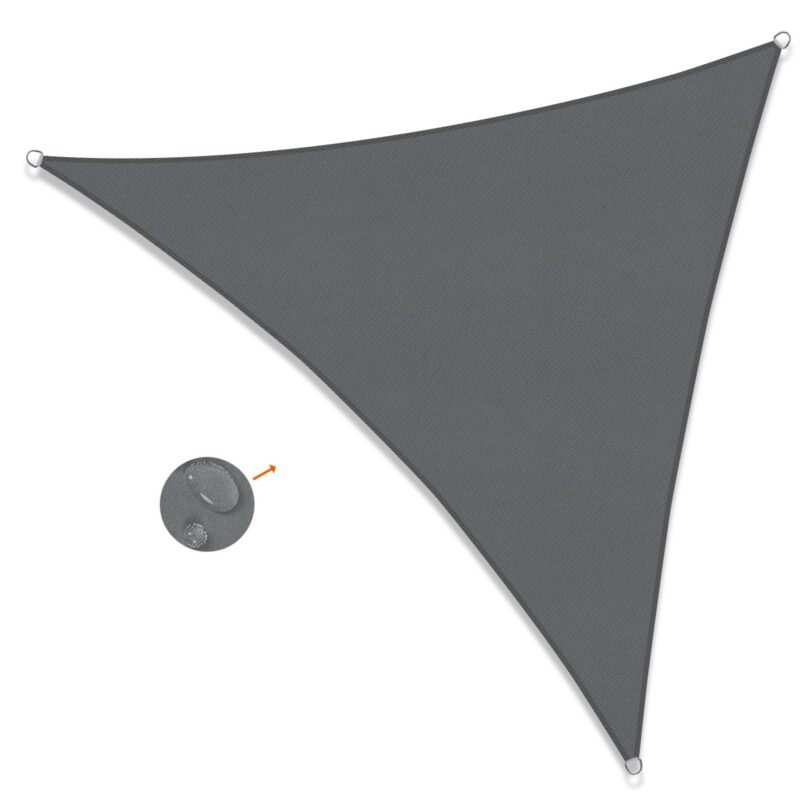 Vela solara triunghiulara, impermeabila, 3x3x3m, protectie solara, impotriva intemperiilor, cu protecție UV, gri antracit