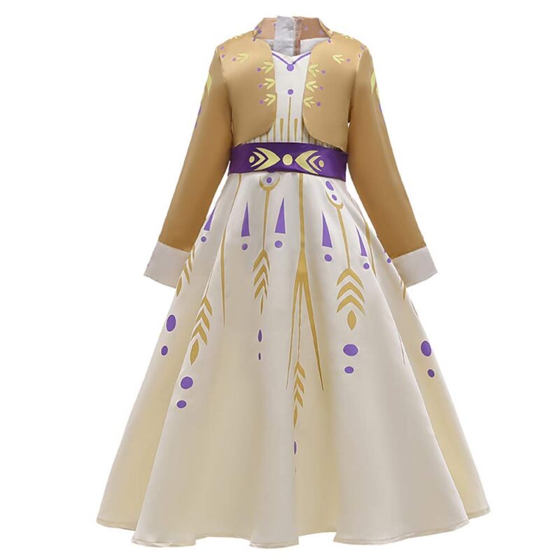 Costum de printesa OBEEII, Frozen, pentru fete, costum de cosplay, de carnaval, Halloween, petrecere, Craciun, zi de nastere, 4-14 ani, mărimea 9-10 ani, galben