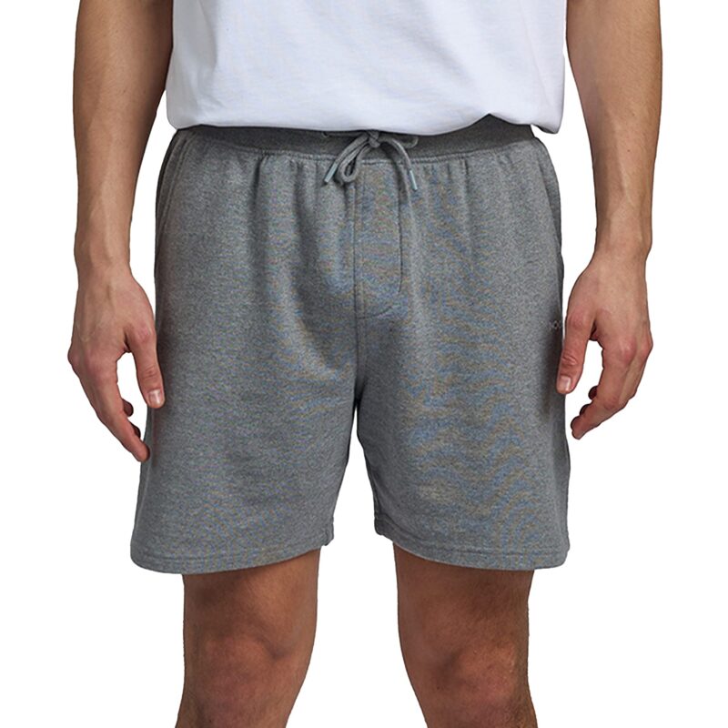 Pantaloni scurti sport, pentru barbati, 100% bumbac organic, stil Bermuda relaxat, gri deschis, M