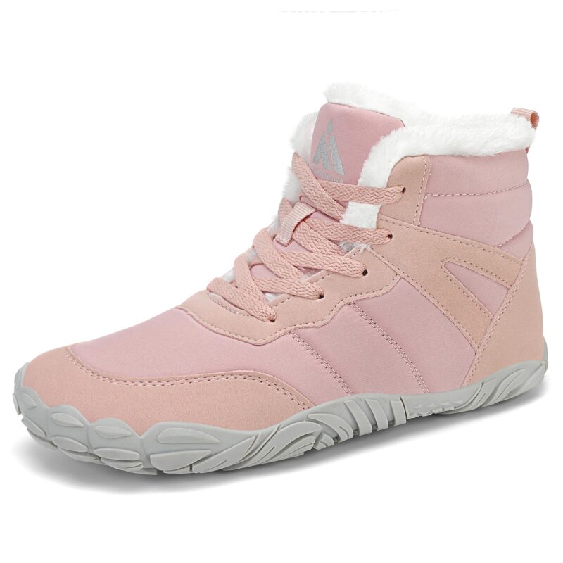 Ghete de iarna cu captuseala, barefoot, roz pal, EU 38