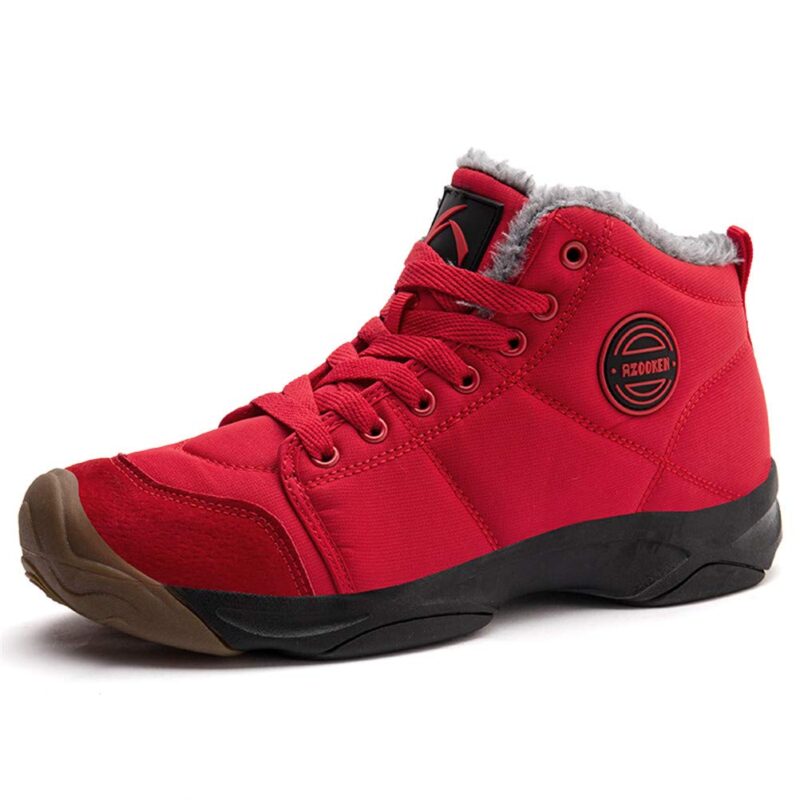 Ghete de iarna unisex, izolate, impermeabile, cu captuseala, pentru trekking, rosu, EU38