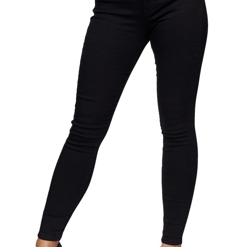 Blugi slim cu talie inalta, pentru femei, stretch, negru, 48 / 20