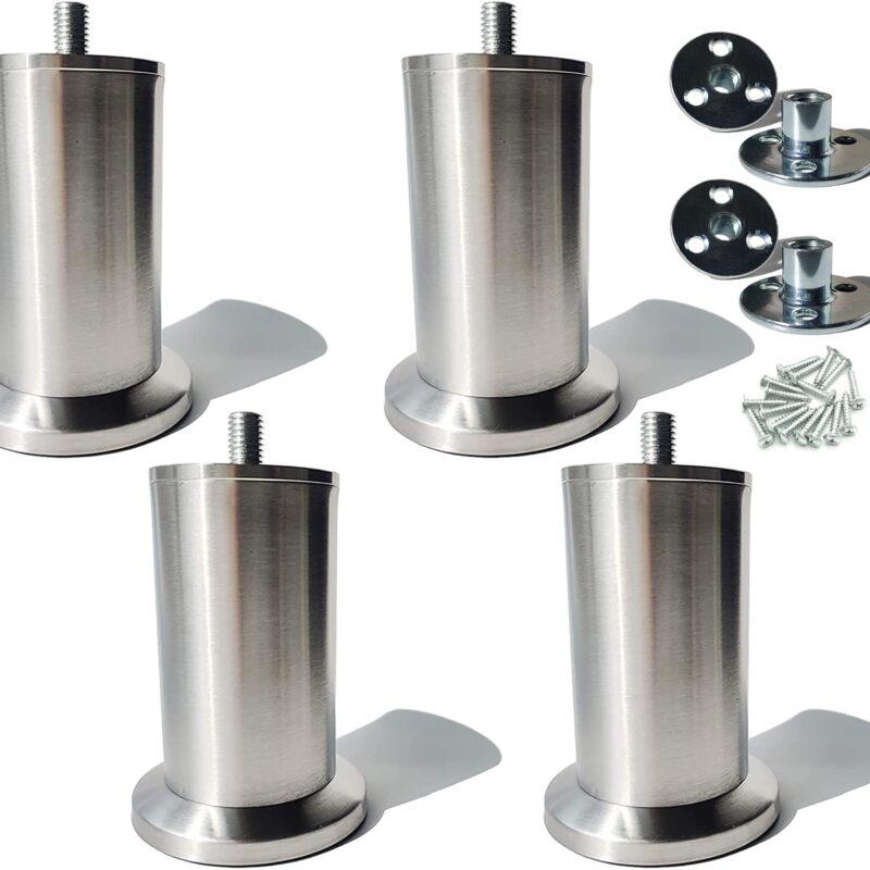 4 buc. picioare de mobila din inox 304, M8, suporta peste 600 kg., 17.5 cm
