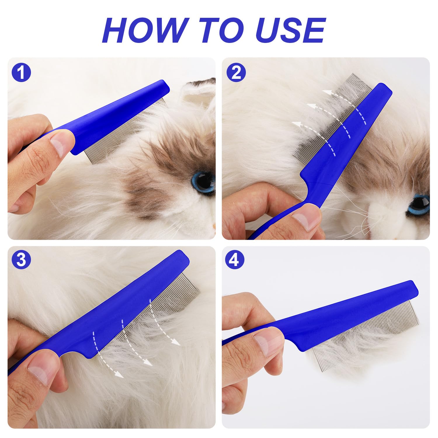 Pachet de pieptene pentru par de animale, 2 in 1, pentru ingrijirea si epilarea fetei si a labei - imagine 2
