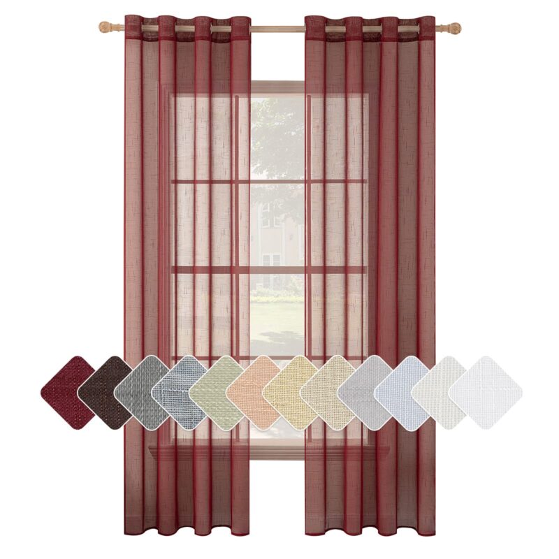 Set de 2 perdele voal transparente