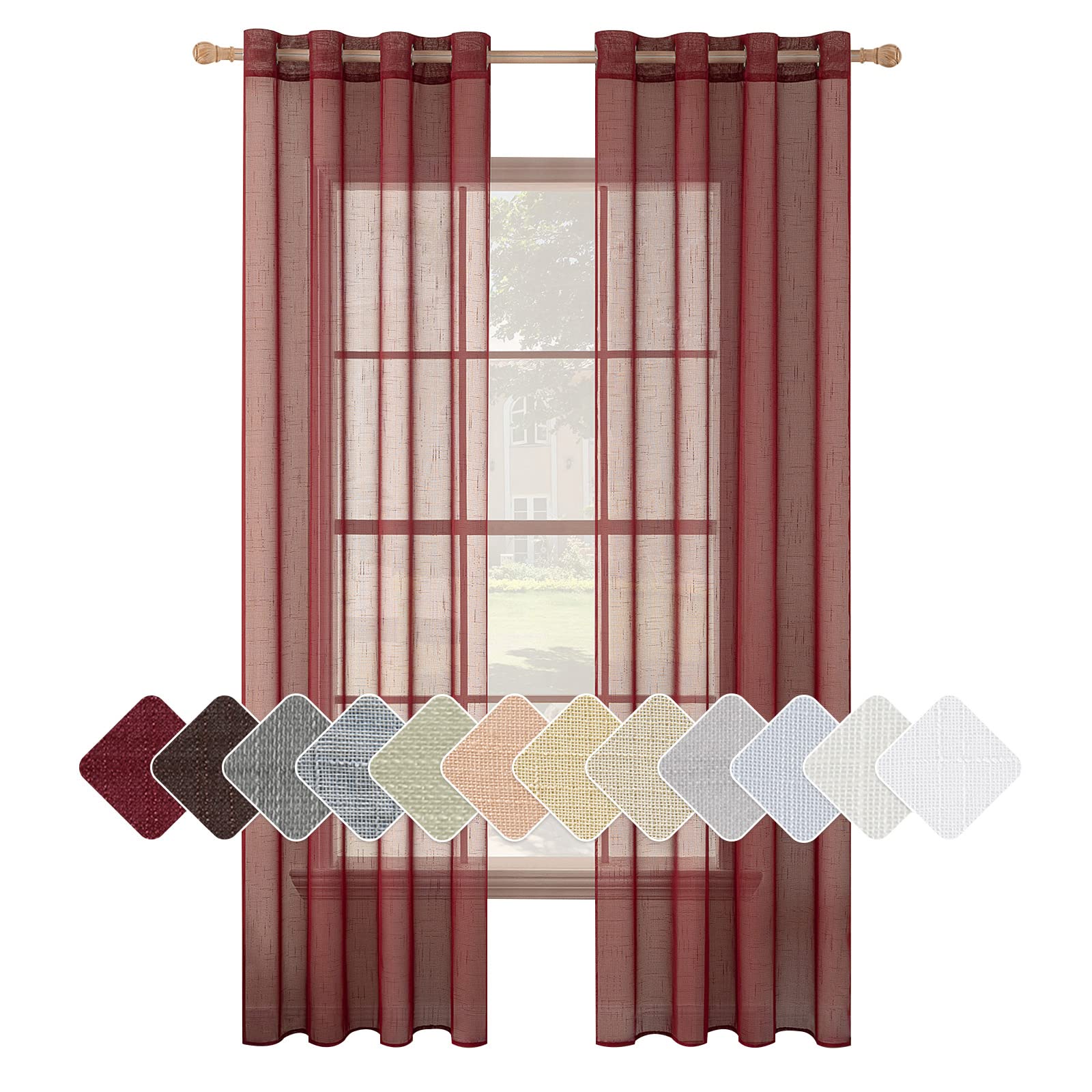 Set de 2 perdele voal transparente