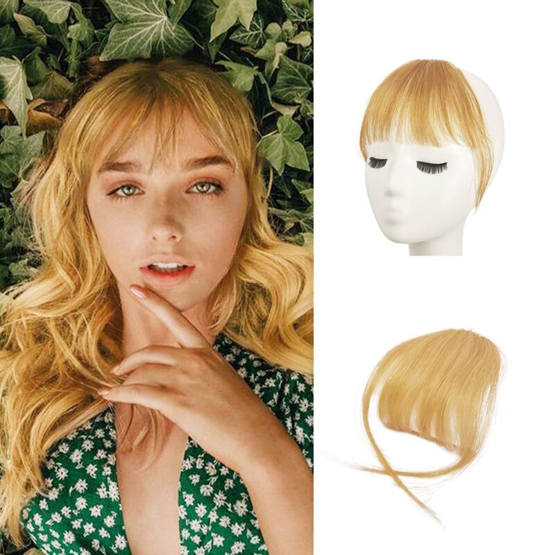 Breton cu clips, 100% par uman, blond capsuna