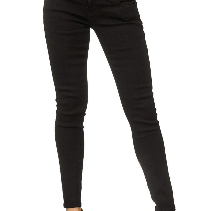 Blugi elastici skinny, cu talie inalta, pentru femei, negru, 42 (XL)