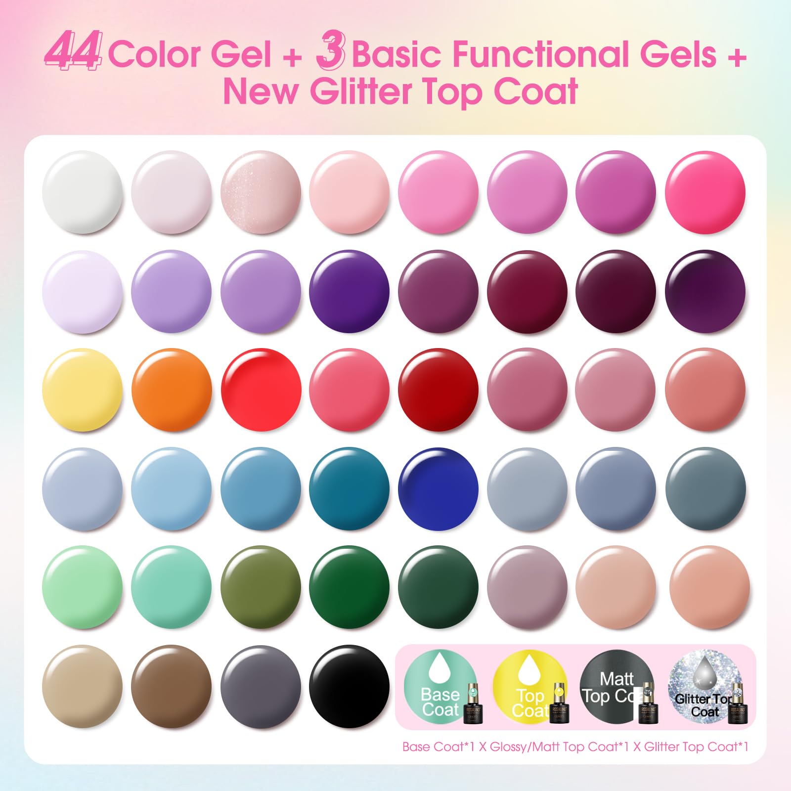 Set de oja 48 de piese, gel UV colorat Soak-Off - imagine 2