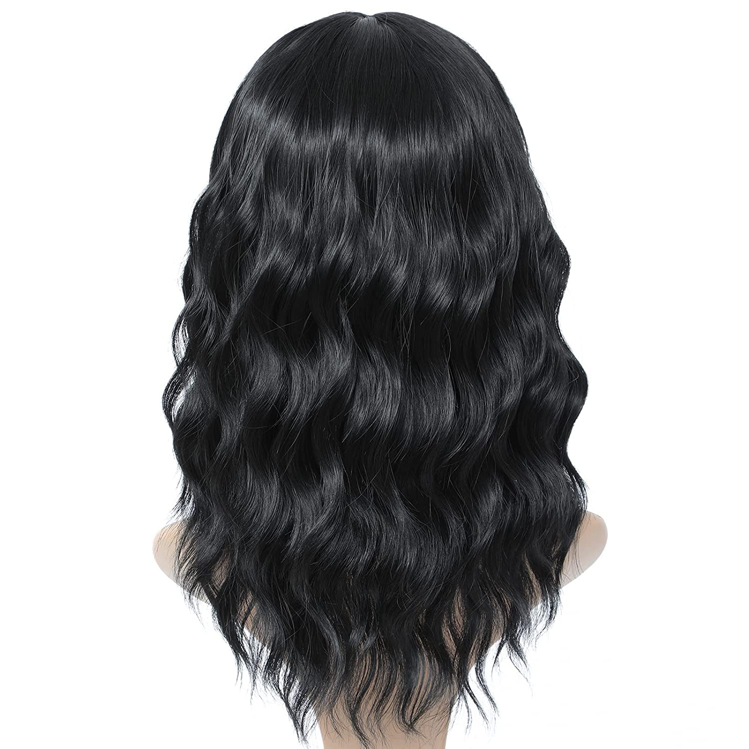 Peruca scurta, bob, creata, cu breton, rezistenta la caldura, negru, 35cm - imagine 4