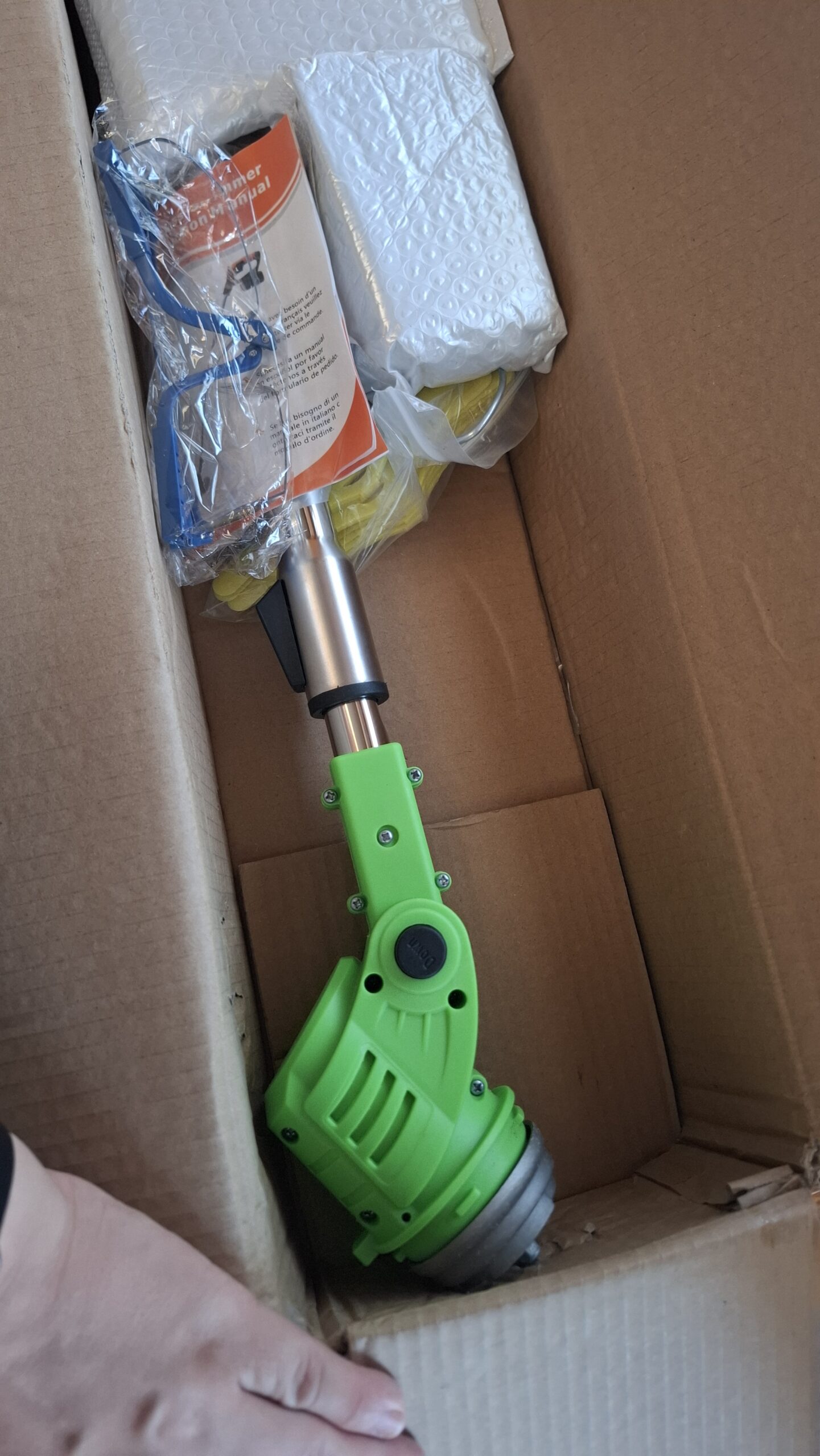 Trimmer iarba electric cu acumulatori, 24V, 2000mAh, cu disc metalic 4-in-1, maner telescopic si cap pivotant 90 de grade - imagine 6